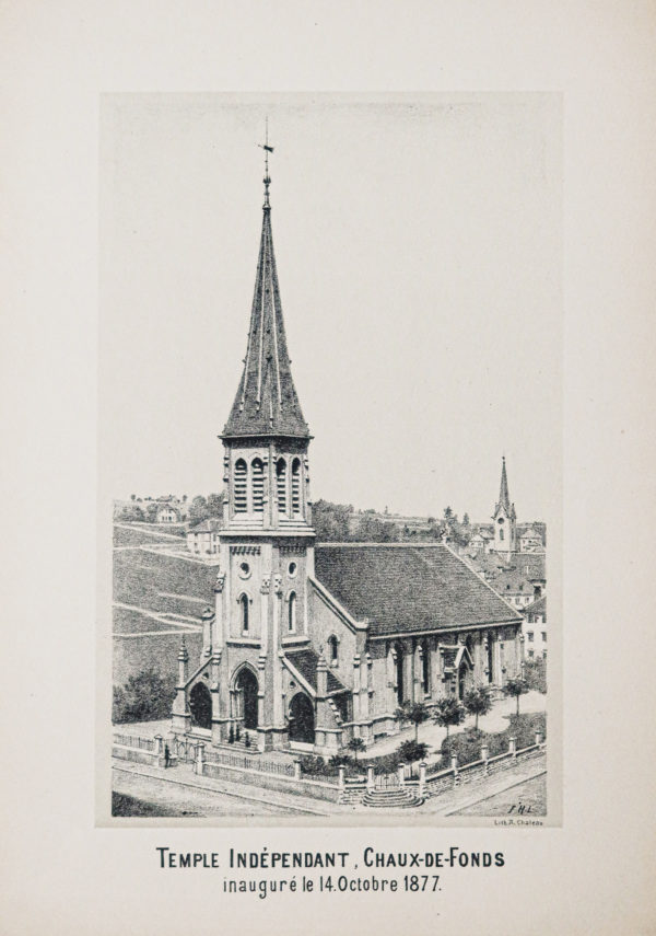 Lithographie du Temple Indépendant de Chaux-de-Fonds