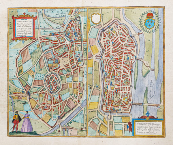 Carte géographique ancienne - Nevers - Autun
