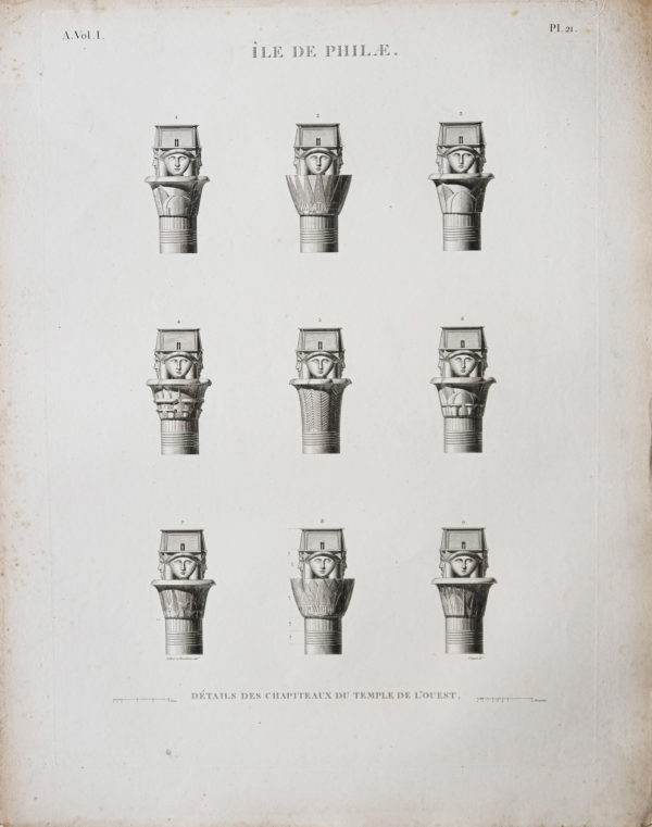 Gravure ancienne - Île de Philae