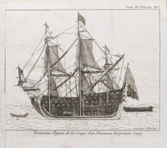 Gravure ancienne - Coupe d’un vaisseau
