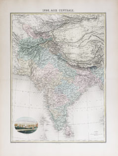Carte géographique ancienne - Inde - Asie Centrale