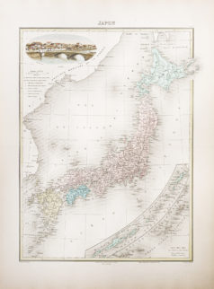 Carte géographique ancienne du Japon