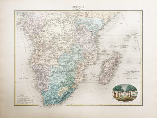 Carte géographique ancienne - Afrique du Sud