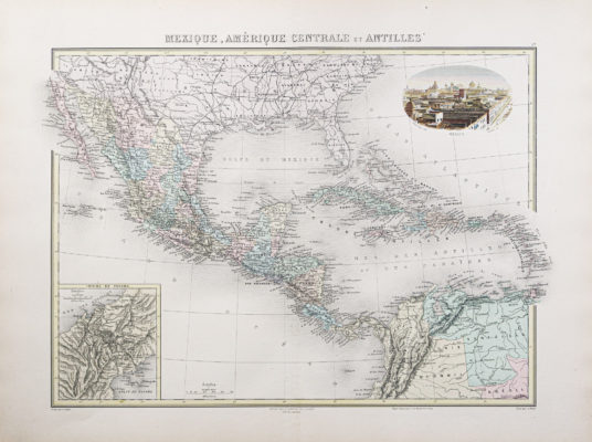 Carte ancienne Mexique - Amérique centrale - Antilles