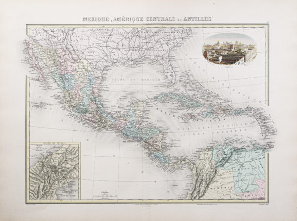 Carte ancienne Mexique - Amérique centrale - Antilles