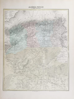 Carte géographique ancienne de l'Algérie - Tunisie