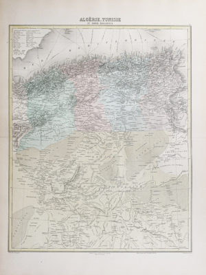 Carte géographique ancienne de l'Algérie - Tunisie