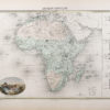 Carte géographique ancienne de l'Afrique physique
