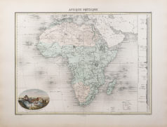 Carte géographique ancienne de l'Afrique physique