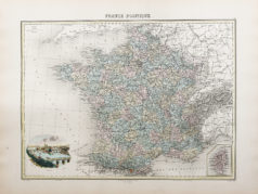 Carte géographique ancienne de la France
