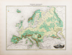 Carte ancienne de l'Europe Physique