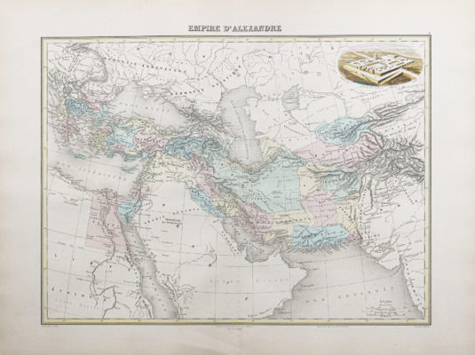 Carte géographique ancienne de l'Empire d'Alexandrie