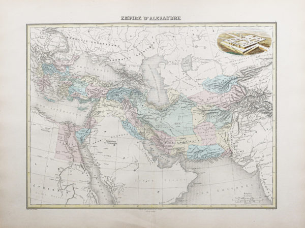Carte géographique ancienne de l'Empire d'Alexandrie