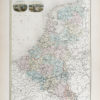 Carte géographique ancienne - Pays-Bas - Belgique
