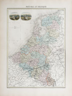 Carte géographique ancienne - Pays-Bas - Belgique