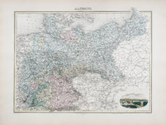 Carte géographique ancienne de l'Allemagne