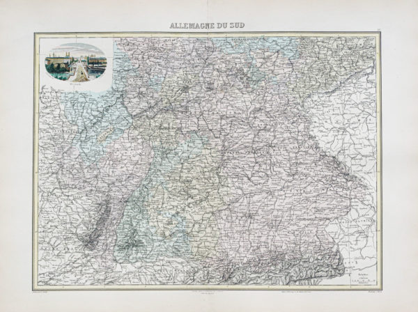 Carte géographique ancienne - Allemagne