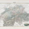 Carte géographique ancienne de la Suisse