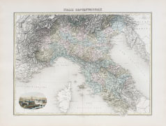 Carte géographique ancienne de l'Italie