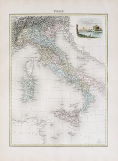 Carte géographique ancienne de l'Italie