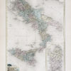 Carte géographique ancienne - Italie - Sicile - Sardaigne