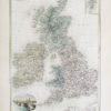 Carte géographique ancienne - Îles Britanniques