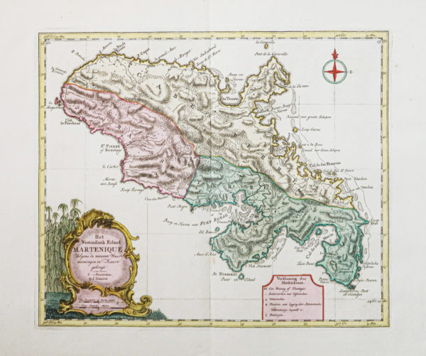 Carte géographique ancienne de la Martinique