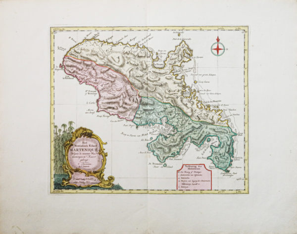 Carte géographique ancienne de la Martinique