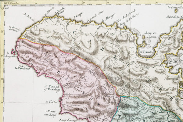Carte géographique ancienne de la Martinique