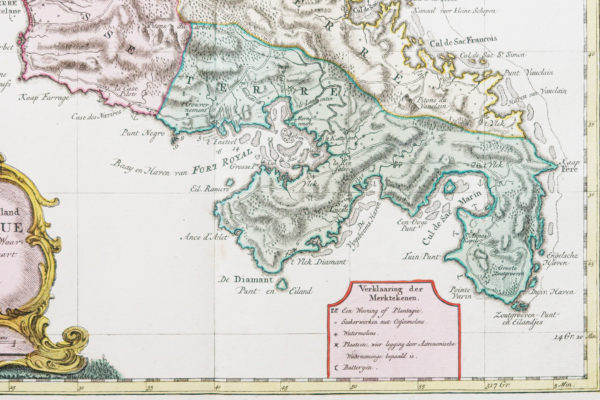 Carte géographique ancienne de la Martinique