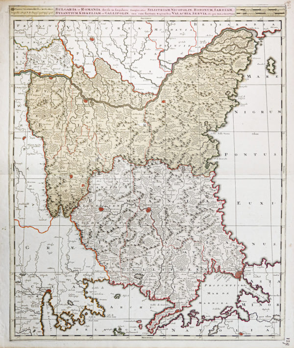 Carte géographique ancienne - Bulgarie - Roumanie