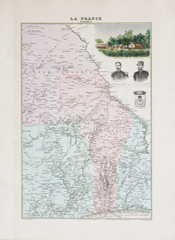 Carte ancienne - Dahomey - Bénin