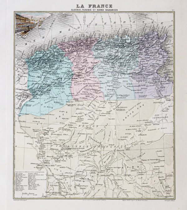 Carte ancienne - Algérie - Tunisie