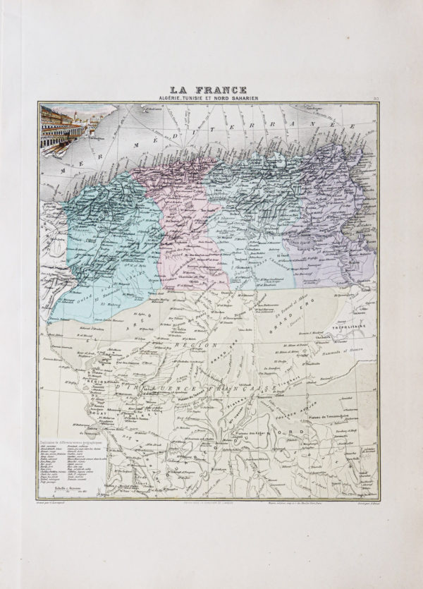 Carte ancienne - Algérie - Tunisie