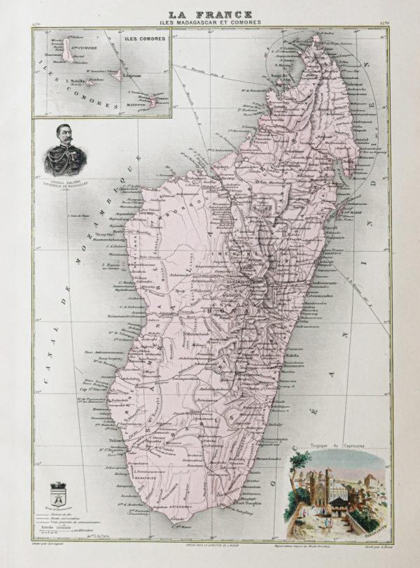 Carte ancienne - Madagascar - Comores
