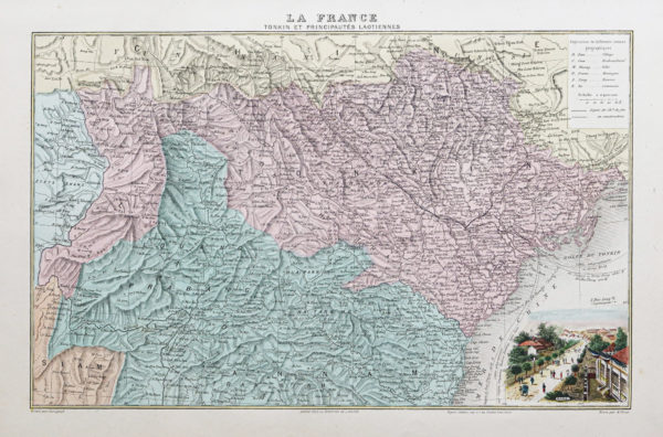 Carte ancienne - Viêt Nam - Laos