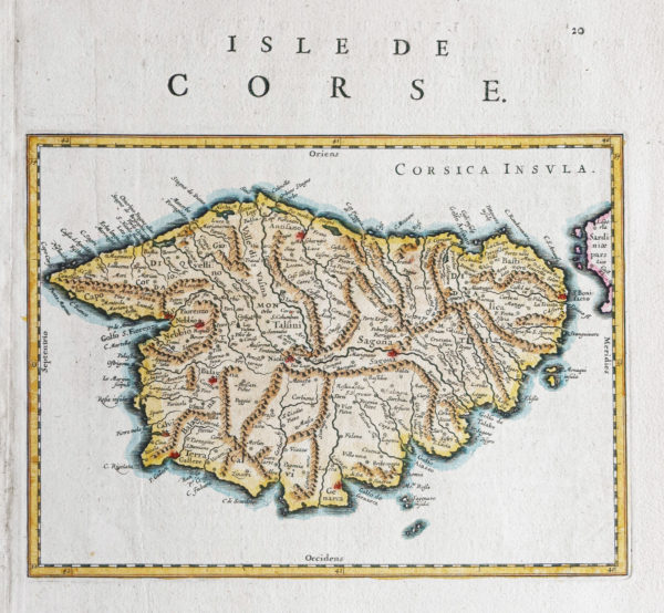 Carte géographique ancienne de la Corse