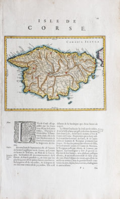 Carte géographique ancienne de la Corse