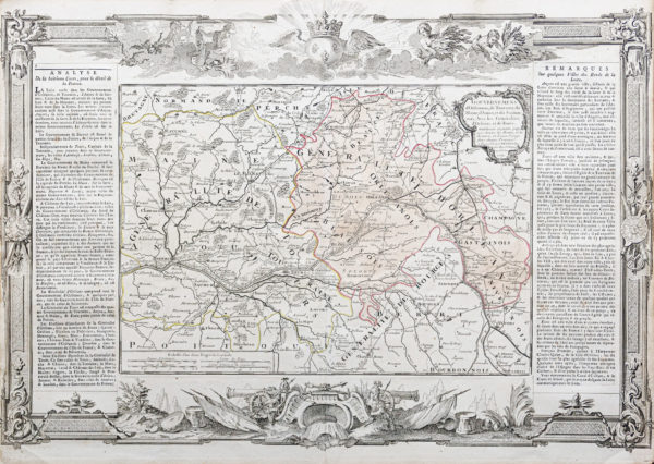 Carte géographique ancienne de la Touraine