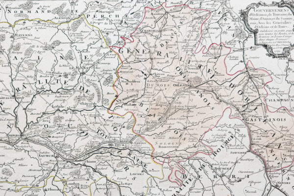 Carte géographique ancienne de la Touraine