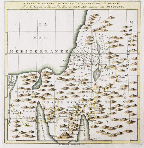 Carte du voyage des Israëlites