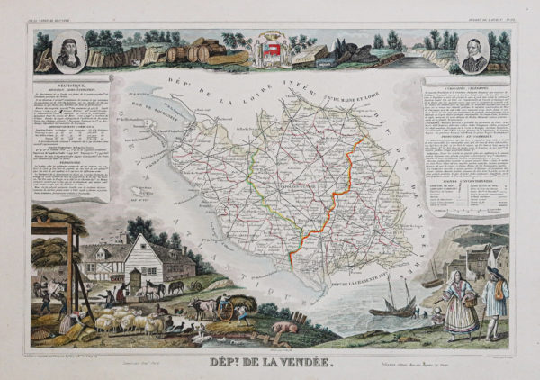 Carte ancienne du département de la Vendée