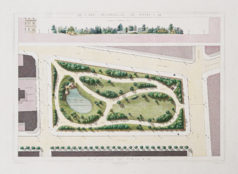 Gravure ancienne - Square du Temple - Paris