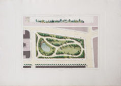 Gravure ancienne - Square du Temple - Paris