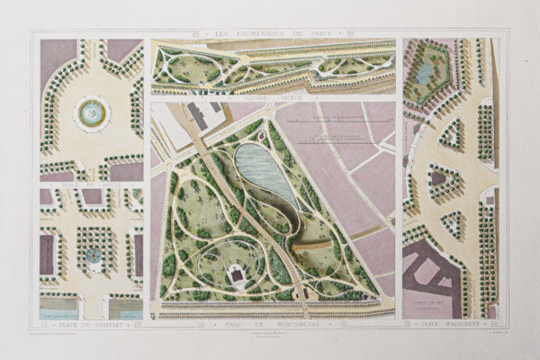 Gravure ancienne - Parc Montsouris - Paris