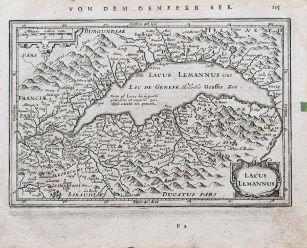 Carte géographique ancienne du Lac Léman