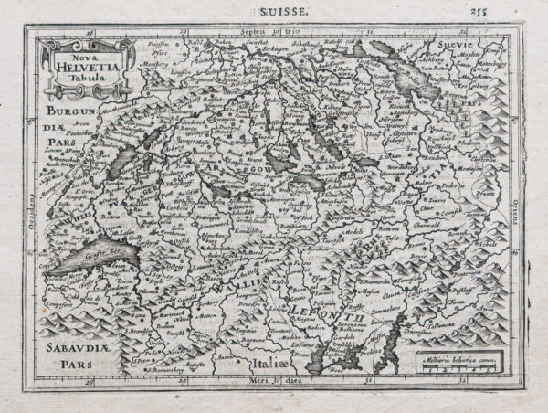 Carte géographique ancienne de la Suisse