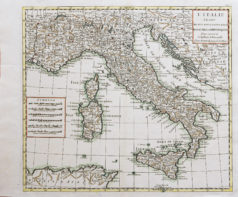 Carte géographique ancienne - Italie - Corse