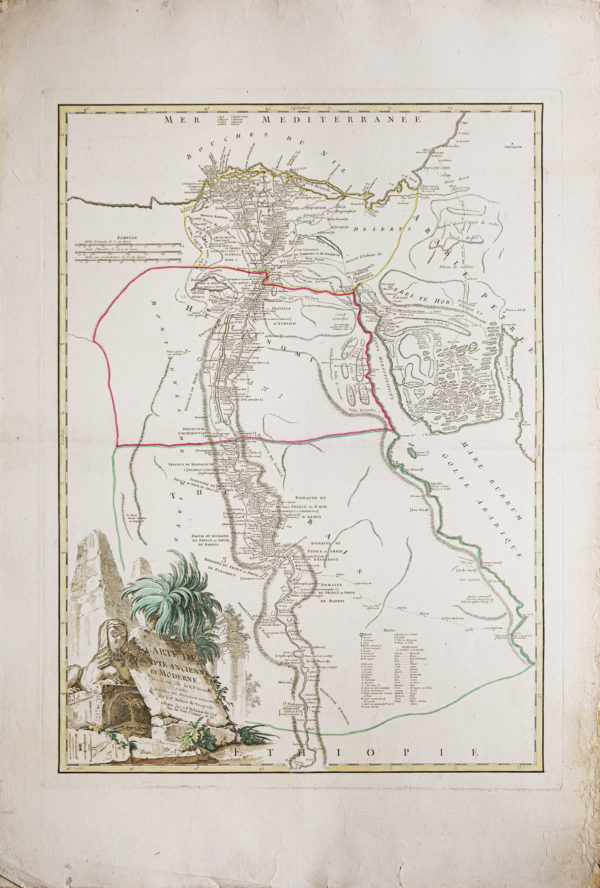 Carte géographique ancienne de l’Egypte