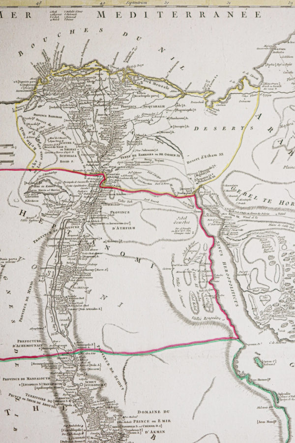 Carte géographique ancienne de l’Egypte